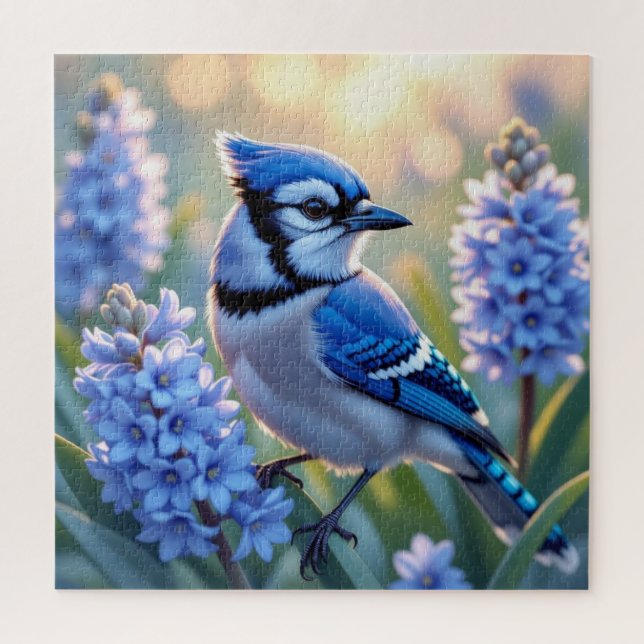 Puzzle Joli Jay et Lilacs Bleus (Vertical)