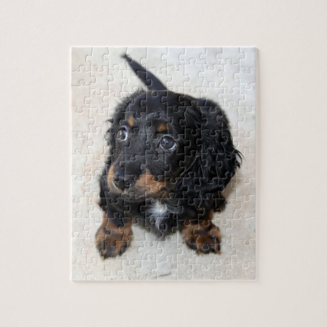 Puzzle Joli noir Dachshund Chien Chien Chien Chien Chien  (Vertical)