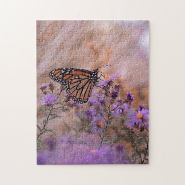 Puzzle Joli papillon avec Fleurs de Lavande (Vertical)