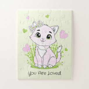Puzzle Joli petit chat rose