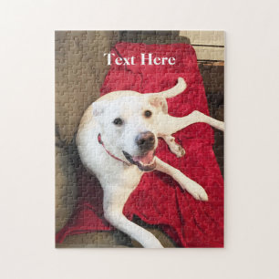 Puzzle Joli sourire blanc chiot chien Noël