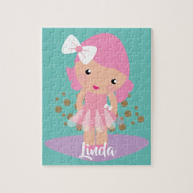 Puzzle Jolie Ballerina Girl Faux Parties scintillant cara (Vertical)