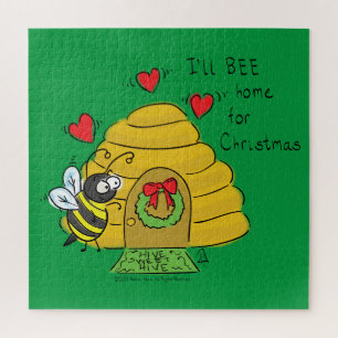 Puzzle Jolie Bee Christmas Drôle Cartoon de vacances
