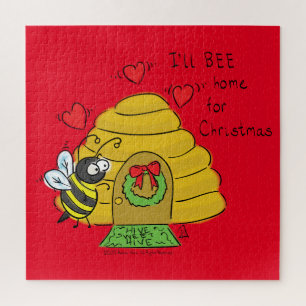 Puzzle Jolie Bee Christmas Drôle Cartoon de vacances