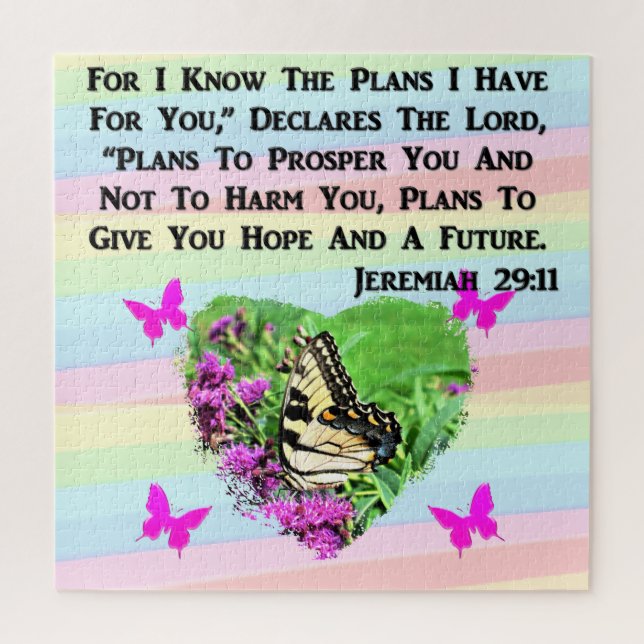PUZZLE JOLIE BOUTTERFLY JEREMIAH 29:11 (Vertical)