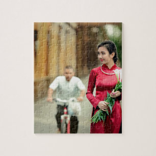 Puzzle Jolie en rouge