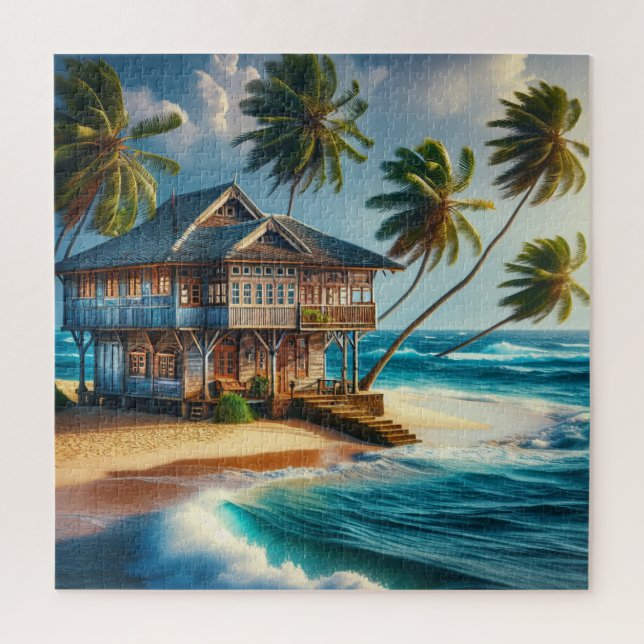 Puzzle Jolie maison de Cabine de plage (Vertical)