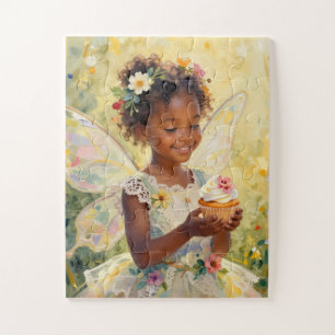 Puzzle Jolie petite fille fée tenant un Cupcake
