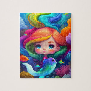 Puzzle Jolie Petite Sirène Colorée Mignonne