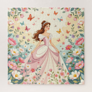 Puzzle Jolie princesse avec papillons