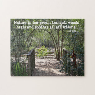 Puzzle Jolie promenade de la nature, avec une citation de