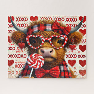 Puzzle Jolie vache des Highlands pour la Saint-Valentin