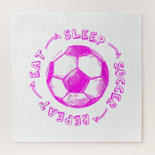 Puzzle Jolies Filles Manger Dormir Football Répéter - Jou