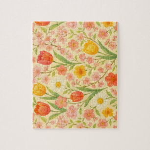 Puzzle Jolies fleurs de Pâques/printemps à motifs