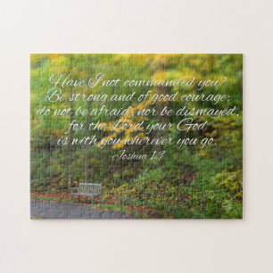 Puzzle Joshua 1:9 Bible Verse Christian Nature
