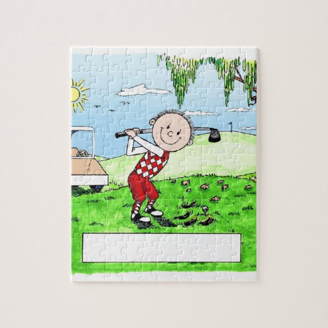 Puzzle Jouer au golf, mâle a personnalisé la bande (Vertical)