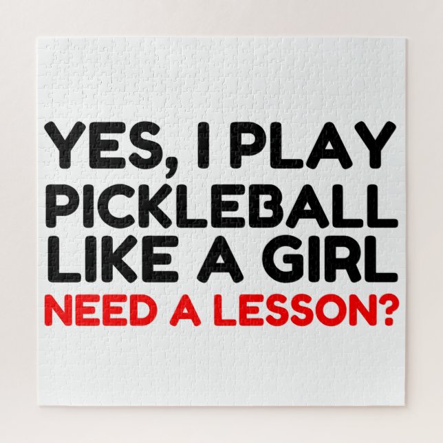 Puzzle Jouer Au Pickleball Comme Une Fille A Besoin D'Une (Vertical)