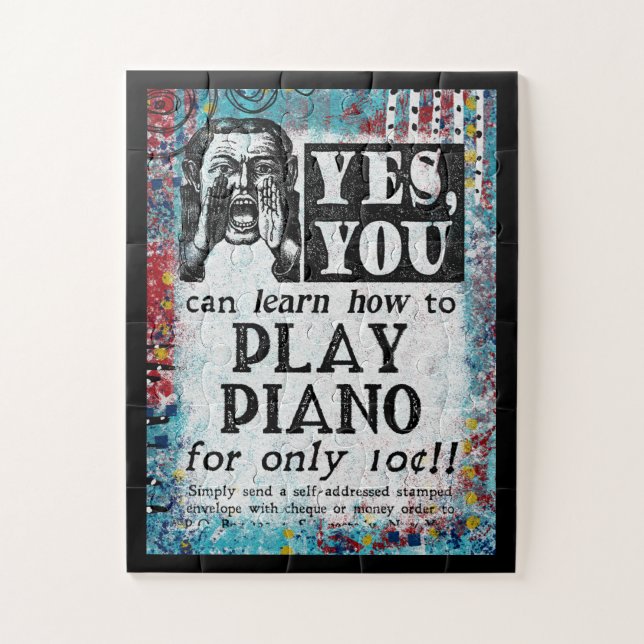 Puzzle Jouer Piano - Drôle Annonce Vintage (Vertical)