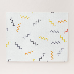 Puzzle Joueur, coloré, branché, moderne zigzags memphis