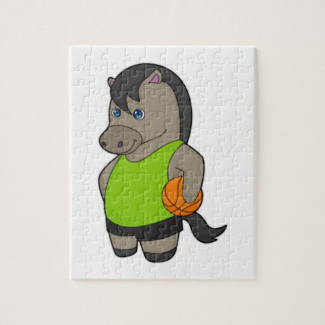 Puzzle Joueur de basket-ball à cheval (Vertical)