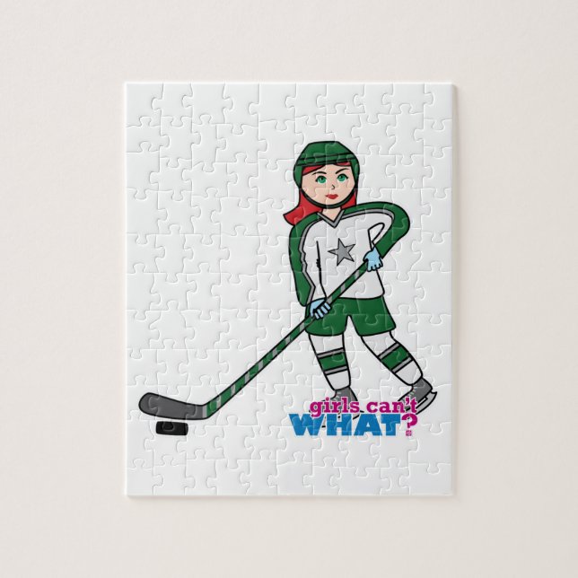 Puzzle Joueur de hockey léger/rouge (Vertical)