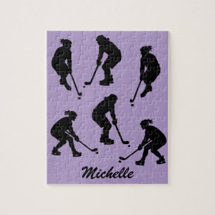 Puzzle Joueur moderne de hockey sur glace tendance Nom pe