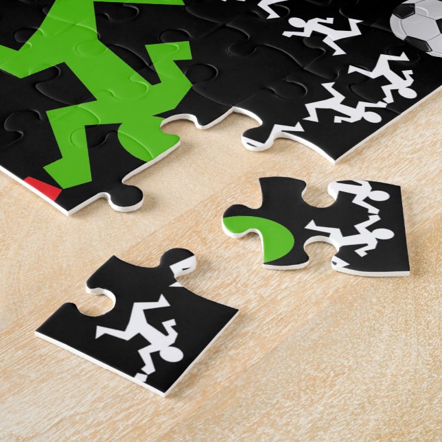 Puzzle Joueurs de soccer en courant au Motif de balle (Côté)