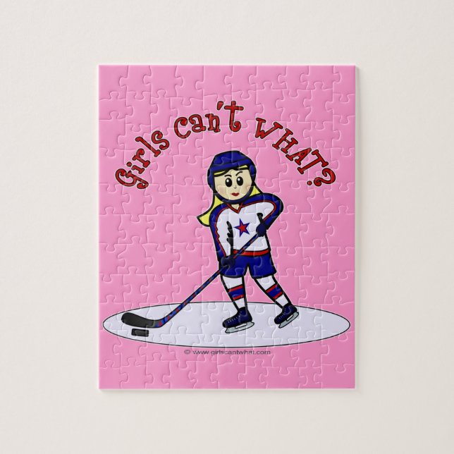Puzzle Joueuse de hockey féminin de Blonde (Vertical)