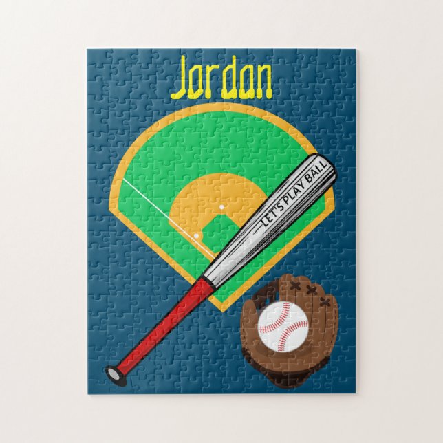 Puzzle "Jouons au ballon", casse-tête de baseball avec un (Vertical)