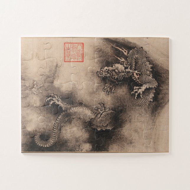 Puzzle Jour de l'an chinois Peinture Dragon anniversaire  (Horizontal)