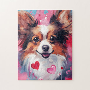 Puzzle Jour des Valentines, chien de papillon