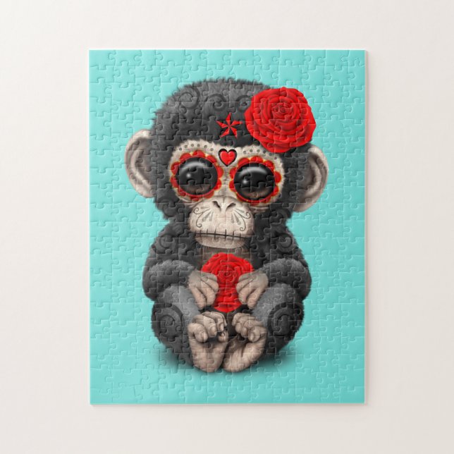 Puzzle Jour rouge du chimpanzé mort (Vertical)