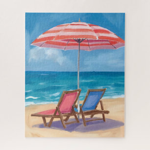 Puzzle Journée de plage à Cape Cod   Océan aquarelle MA 