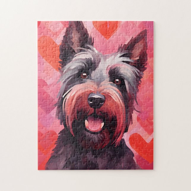 Puzzle Journée écossaise Terrier Valentines (Vertical)