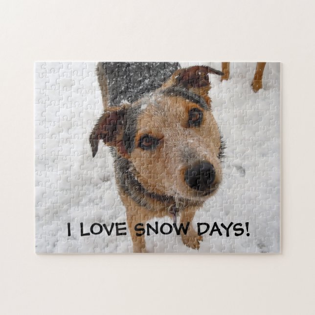 Puzzle Jours australiens de neige d'amours de chiot de (Horizontal)