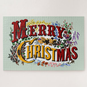 Puzzle Joyeuse carte postale Vintage de Noël