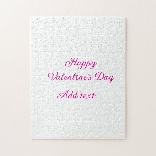 Puzzle Joyeuse Saint-Valentin texte rose nom message (Vertical)