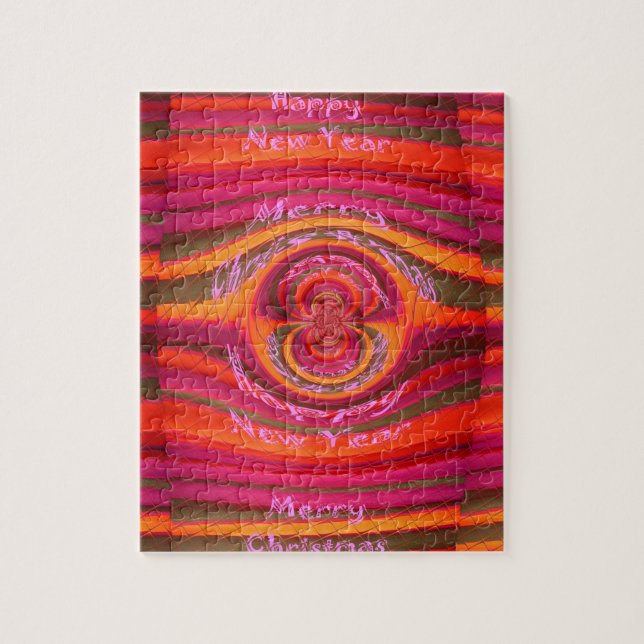 Puzzle Joyeuses couleurs Joyeux Noël Bonne année design (Vertical)
