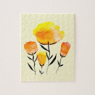 Puzzle Joyeuses fleurs orange et jaune