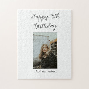 Puzzle Joyeux 15ème anniversaire ajouter nom photo texte