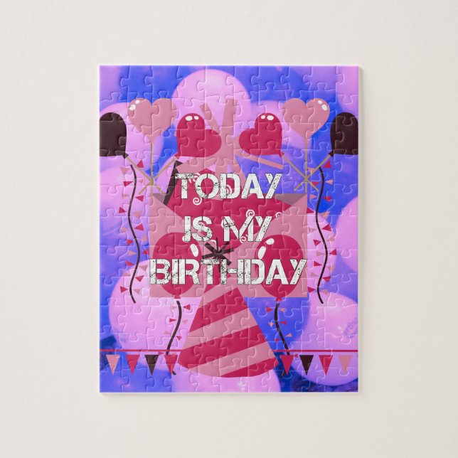 Puzzle Joyeux anniversaire aujourd'hui est mon anniversai (Vertical)