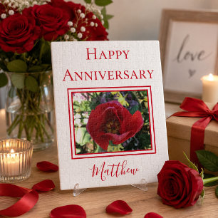 Puzzle Joyeux Anniversaire du thème photo Rose