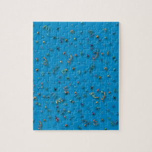 Puzzle Joyeux Confetti du Nouvel An en bleu