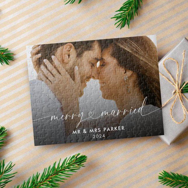 Puzzle Joyeux et Marié Cardiaque Script Photo de Noël (Créateur téléchargé)