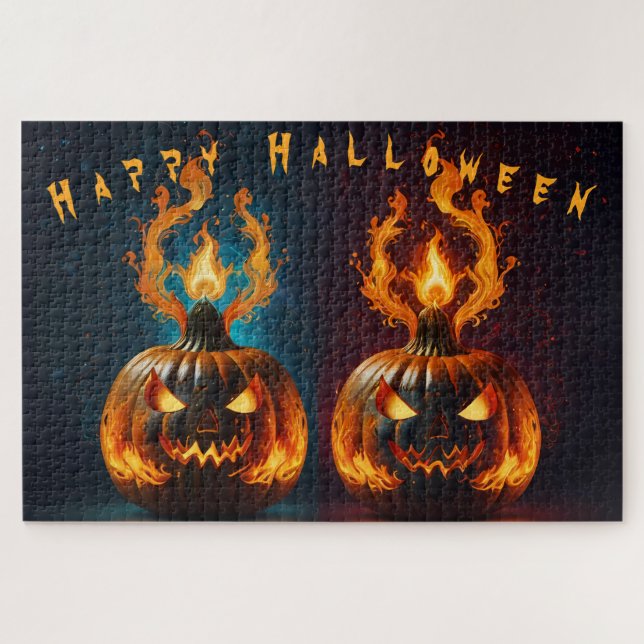 Puzzle Joyeux feu d'Halloween (Horizontal)