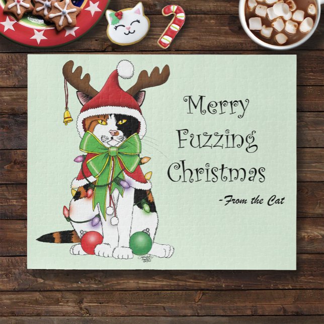 Puzzle Joyeux Fuzing Chat de Noël (Créateur téléchargé)