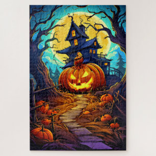 Puzzle Joyeux Halloween   Mignonne Maison Hantée
