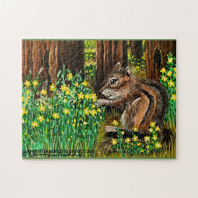 Puzzle Joyeux Jaune Daisy Chipmunk (Horizontal)