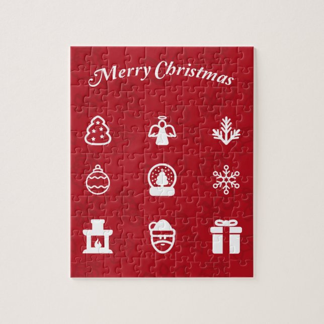 Puzzle Joyeux jeu d'icônes populaires de Noël (Vertical)