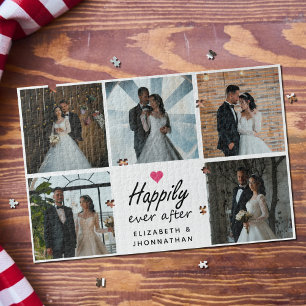 Puzzle Joyeux mariage à jamais Collage de photos de cœur